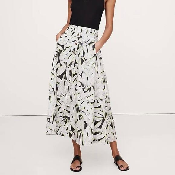 Banana Republic Dresses & Skirts - NWT Banana Republic Cotton Poplin Button-Down Maxi Skirt Floral Green Print XXL